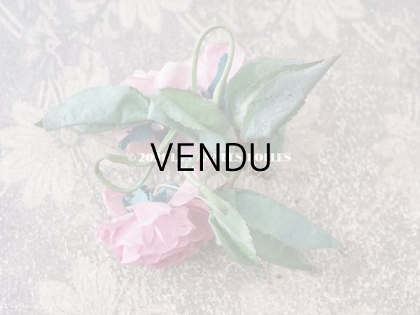 画像6: アンティーク 小さな薔薇の布花  (6)