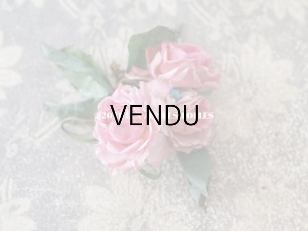 画像3: アンティーク 小さな薔薇の布花  (3)