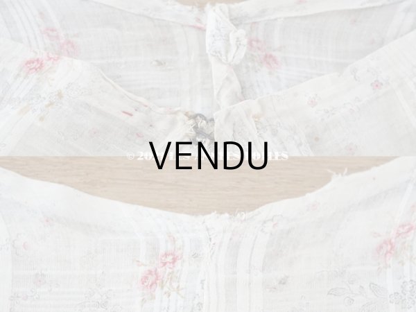 画像9: 1900年代 アンティーク 小さな薔薇模様　コットンオーガンジーのペチコート ドールドレス用生地 (9)