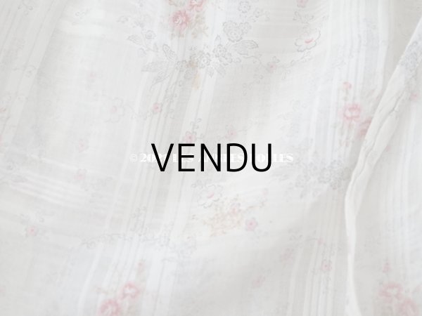 画像13: 1900年代 アンティーク 小さな薔薇模様　コットンオーガンジーのペチコート ドールドレス用生地 (13)