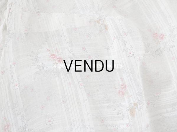 画像12: 1900年代 アンティーク 小さな薔薇模様　コットンオーガンジーのペチコート ドールドレス用生地 (12)