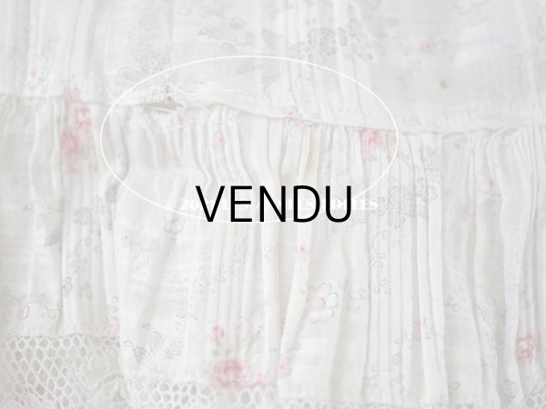 画像10: 1900年代 アンティーク 小さな薔薇模様　コットンオーガンジーのペチコート ドールドレス用生地 (10)