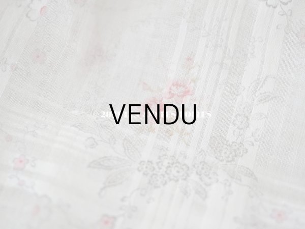 画像18: 1900年代 アンティーク 小さな薔薇模様　コットンオーガンジーのペチコート ドールドレス用生地 (18)