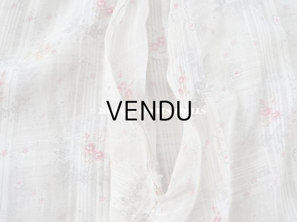 画像11: 1900年代 アンティーク 小さな薔薇模様　コットンオーガンジーのペチコート ドールドレス用生地 (11)