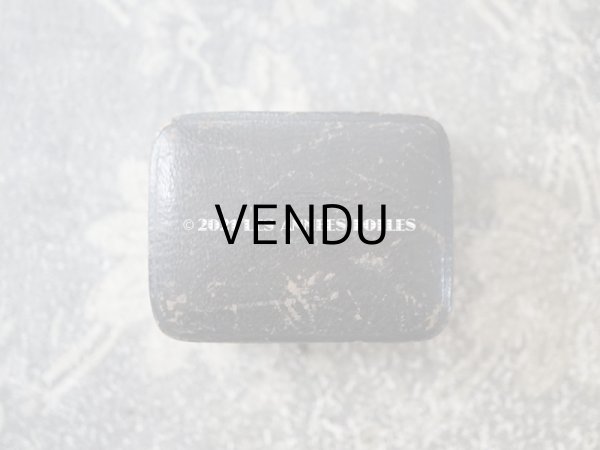 画像6: 19世紀末 アンティーク 本革製 ピアス用 ジュエリーボックス  黒 (6)