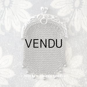 画像: 1900年代 アンティーク シルバー製 ヤドリギ メタルメッシュのコインケース  コインパース