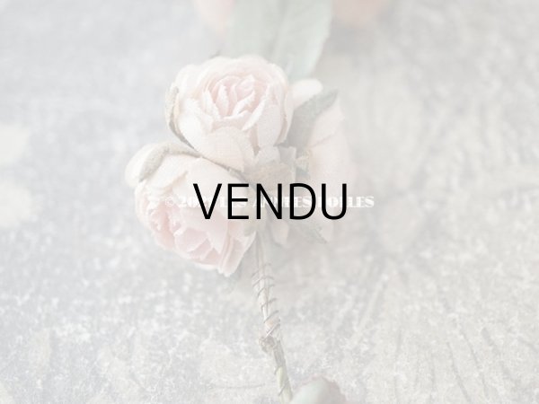 画像8: 19世紀末 アンティーク 小さな薔薇の布花のティアラ 　パウダーピンク (8)