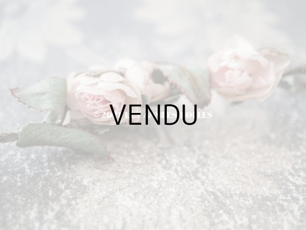 画像5: 19世紀末 アンティーク 小さな薔薇の布花のティアラ 　パウダーピンク (5)