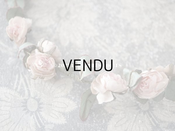 画像12: 19世紀末 アンティーク 小さな薔薇の布花のティアラ 　パウダーピンク (12)