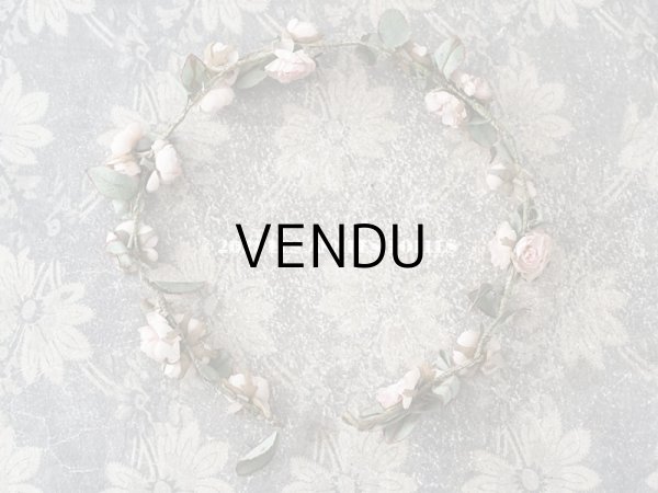 画像3: 19世紀末 アンティーク 小さな薔薇の布花のティアラ 　パウダーピンク (3)