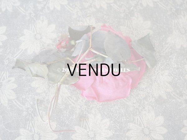 画像4: アンティーク ピンクの薔薇の大きな布花 コサージュ クオーター・ロゼット咲き (4)