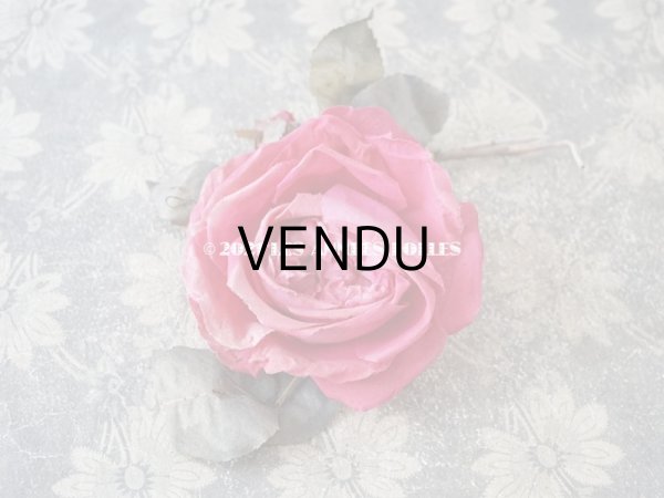 画像7: アンティーク ピンクの薔薇の大きな布花 コサージュ クオーター・ロゼット咲き (7)