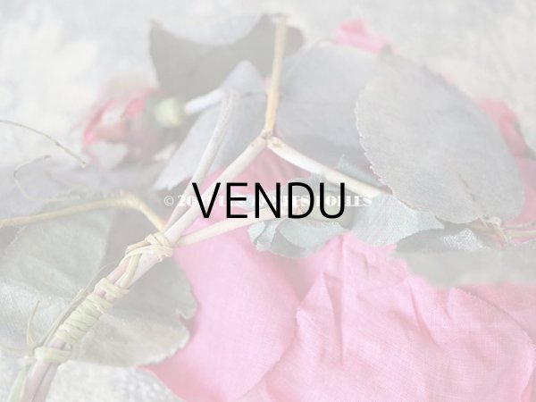 画像5: アンティーク ピンクの薔薇の大きな布花 コサージュ クオーター・ロゼット咲き (5)