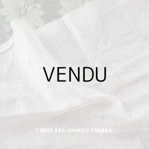 画像: アンティーク  パウダーピンクのコットンオーガンジー 28~33×110cm
