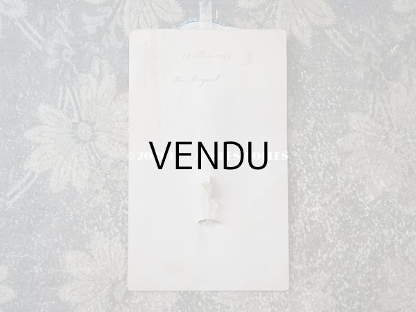 画像9: 1884年 アンティーク  初聖体の立体カニヴェ ファン付きブーケ プルミエール・コミュニオン (9)