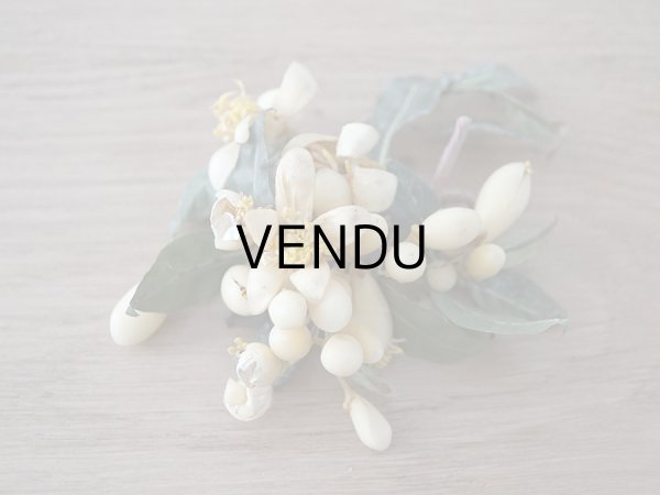 画像10: 19世紀末 アンティークワックスフラワーのティアラ & ブートニアのセット ウェディング 結婚式  (10)