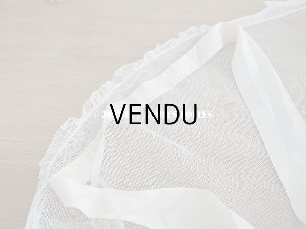 画像9: アンティーク  ウェディングヴェール  フリル＆淡いピンクのシルクリボン付き (9)