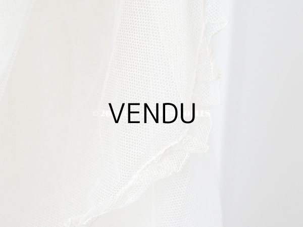 画像8: アンティーク  ウェディングヴェール  フリル＆淡いピンクのシルクリボン付き (8)