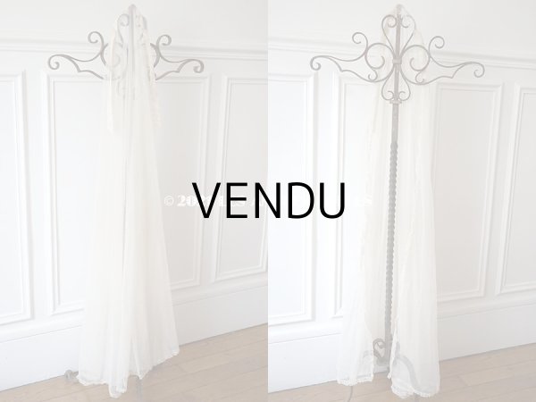 画像3: アンティーク  ウェディングヴェール  フリル＆淡いピンクのシルクリボン付き (3)