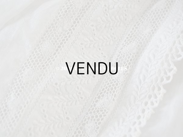 画像8: アンティーク 洗礼式のベビードレス 手刺繍＆手縫い ピンクのリボン付き  (8)