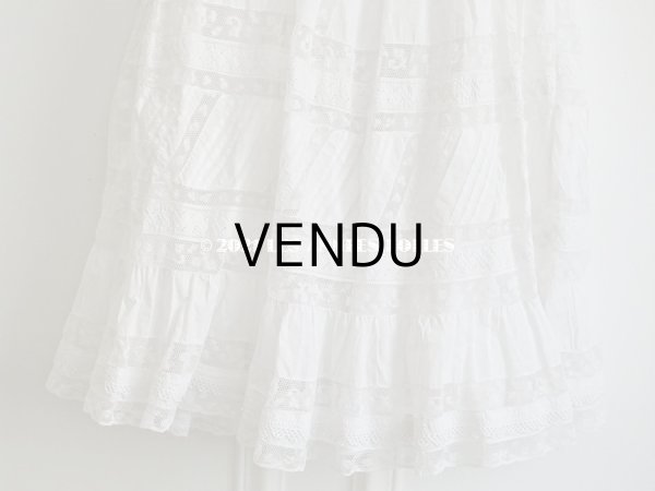 画像18: アンティーク 洗礼式のベビードレス 手刺繍＆手縫い ピンクのリボン付き  (18)