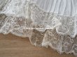 画像11: 【クリスマスセール2021対象外】1900年代 アンティーク 幅広 ドレスの裾  1.77m 2段プリーツ入り＆手編みのヴァランシエンヌレース 21cm幅  (11)