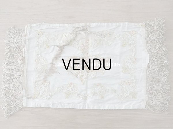 画像4: 【クリスマスセール2021対象外】アンティーク リボン刺繍のパネル 薔薇の花かご　＆　鈴蘭 (4)