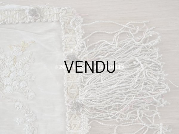 画像14: 【クリスマスセール2021対象外】アンティーク リボン刺繍のパネル 薔薇の花かご　＆　鈴蘭 (14)