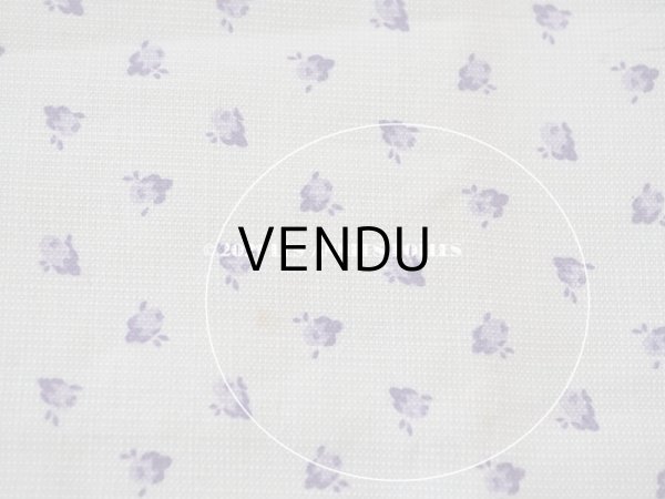 画像6: 【クリスマスセール2021対象外】アンティーク  小さな薄紫の薔薇模様 コットンファブリック ドールドレス 43×26.7cm (6)