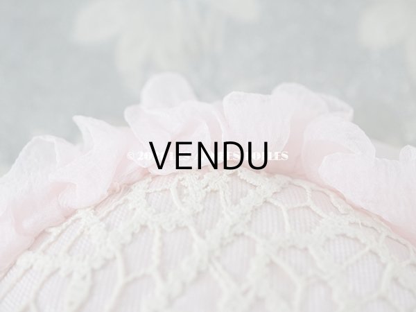 画像4: 【クリスマスセール2021対象外】アンティーク ピンクのリボンが結ばれた シルクシフォンのピンクッション  (4)