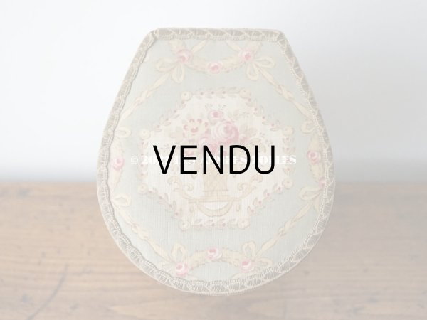 画像7: 1920年代 アンティーク 薔薇の花かご　カルトナージュボックス  オリーブグリーン (7)