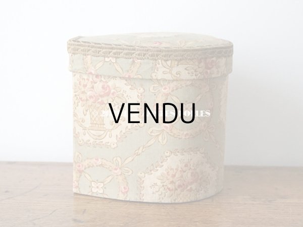 画像5: 1920年代 アンティーク 薔薇の花かご　カルトナージュボックス  オリーブグリーン (5)