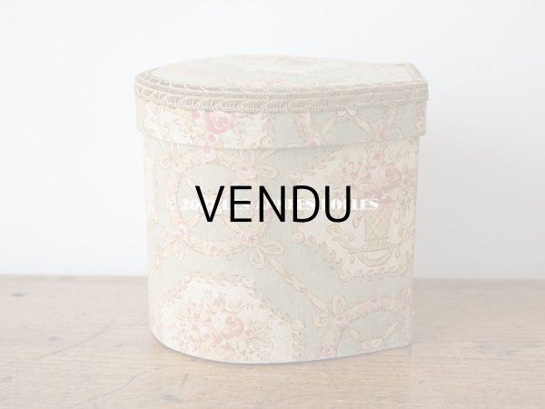 画像6: 1920年代 アンティーク 薔薇の花かご　カルトナージュボックス  オリーブグリーン (6)