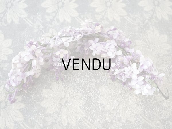 画像3: アンティーク ライラックの布花  ティアラ (3)