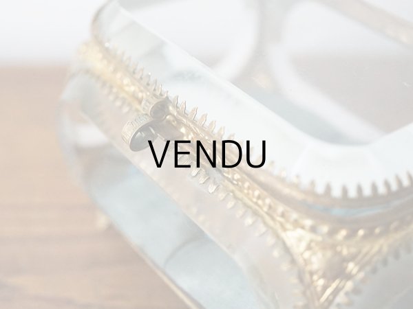 画像8: 19世紀末 アンティーク ジュエリーボックス スモーキーブルーのクッション ロカイユ装飾の脚 (8)