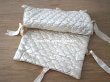 画像3: アンティーク シルク製 ハンキーケース 水色のモノグラム刺繍入り  エクリュ ハンカチ用ポシェット  (3)