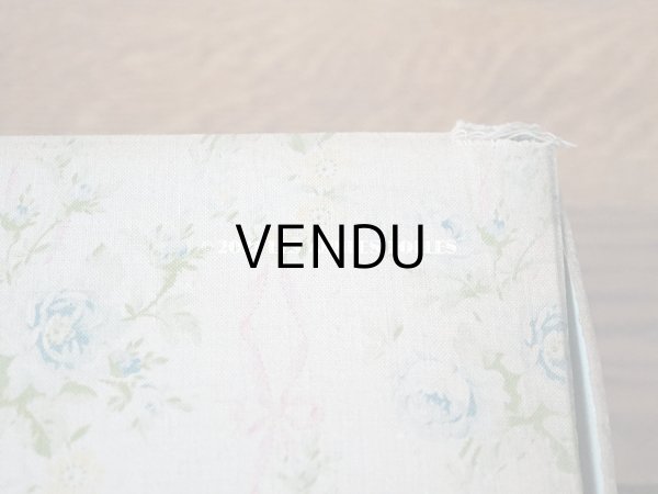 画像13: 【セール対象外】1900年代 アンティーク  カルトナージュチェスト 淡いピンクのリボン＆ブルーの薔薇のガーランド (13)