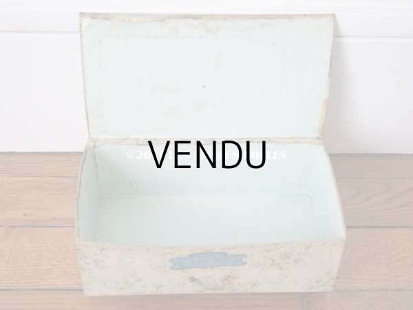 画像20: 【セール対象外】1900年代 アンティーク  カルトナージュチェスト 淡いピンクのリボン＆ブルーの薔薇のガーランド (20)