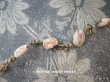 画像1: アンティーク シルク製 パウダーピンクの薔薇のロココトリム 59cm (1)