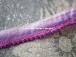 画像2: アンティーク  リボン刺繍 & ロココトリム用 シルク製 リボン フリル付き 紫 金糸の縁取り 10mm幅 (2)