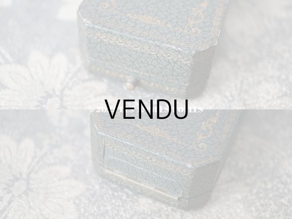 画像5: アンティーク 金彩入り ジュエリーボックス 　グリーン　ボタン用 (5)