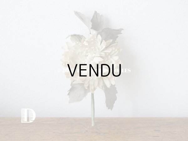 画像14:  アンティーク 布花 西洋菊 クリザンテーム　コサージュ オフホワイト (14)