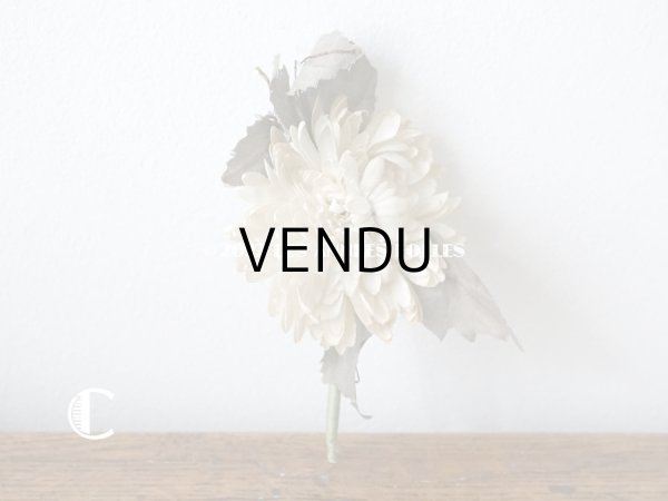 画像10:  アンティーク 布花 西洋菊 クリザンテーム　コサージュ オフホワイト (10)