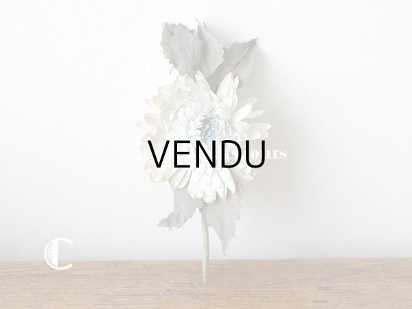 画像9:  アンティーク 布花 西洋菊 クリザンテーム　コサージュ パウダーブルー (9)