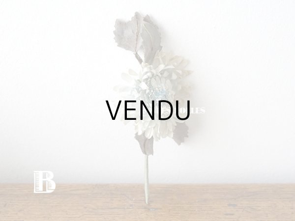 画像5:  アンティーク 布花 西洋菊 クリザンテーム　コサージュ パウダーブルー (5)