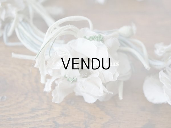 画像3:  アンティーク シルクオーガンジーの布花のティアラ (3)