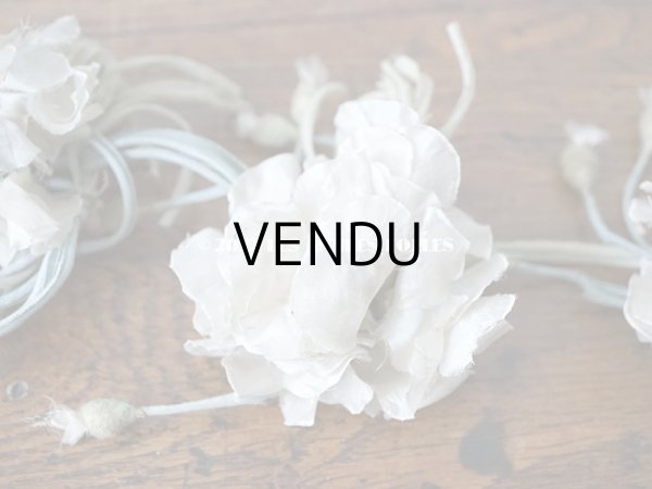 画像6:  アンティーク シルクオーガンジーの布花のティアラ (6)