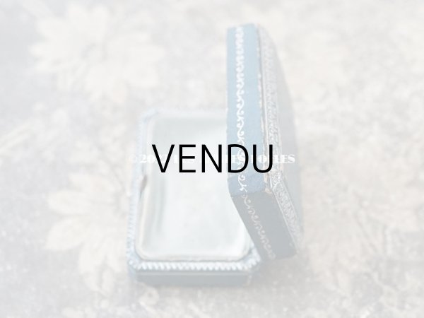 画像5: アンティーク 銀彩入り ジュエリーボックス グレイッシュブルー (5)