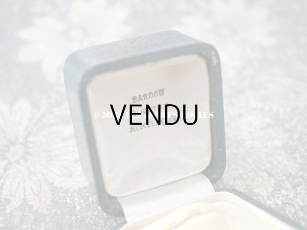 画像8: 1920年代 アンティーク  リングボックス　金彩入り　ブルーグリーン ジュエリーボックス (8)