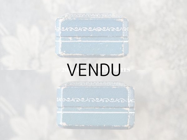 画像4: アンティーク 銀彩入り ジュエリーボックス グレイッシュブルー (4)